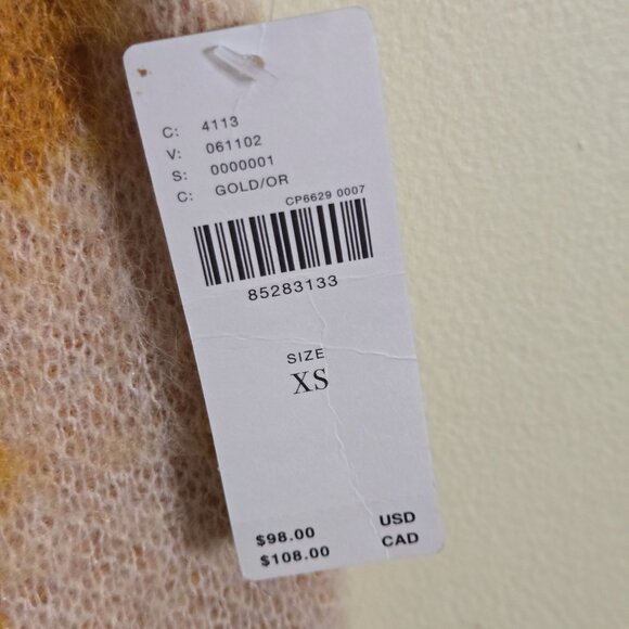 Anthropologie Maeve NWT V-Neck Loopy Floral Sweater Vest Oversized Size XS - Picture 8 of 10